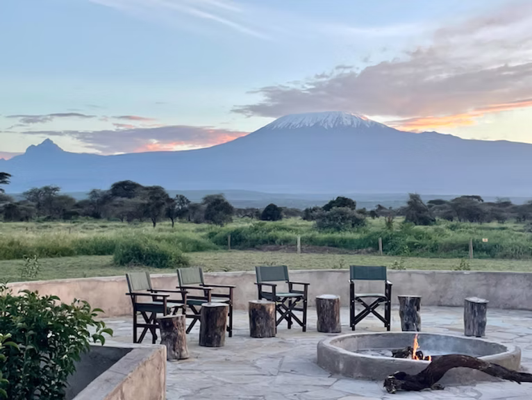 A view of the fire pit at Elephant Garden Camp