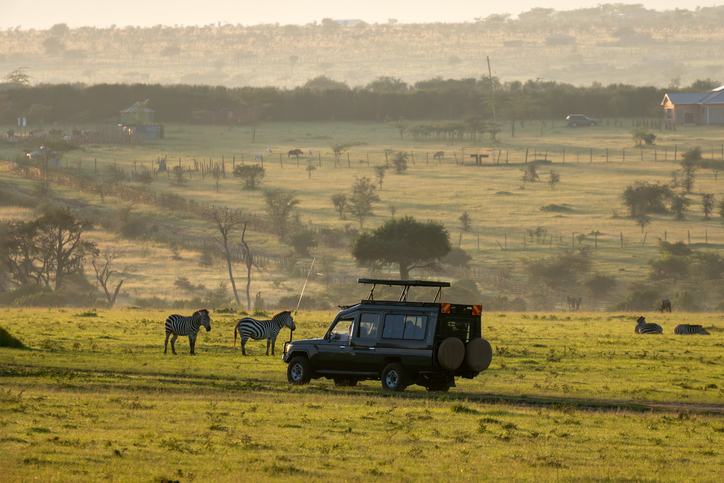 Safari vehicle in the Serengeti