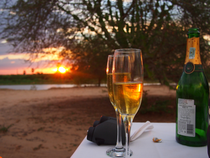 drinks at sunset