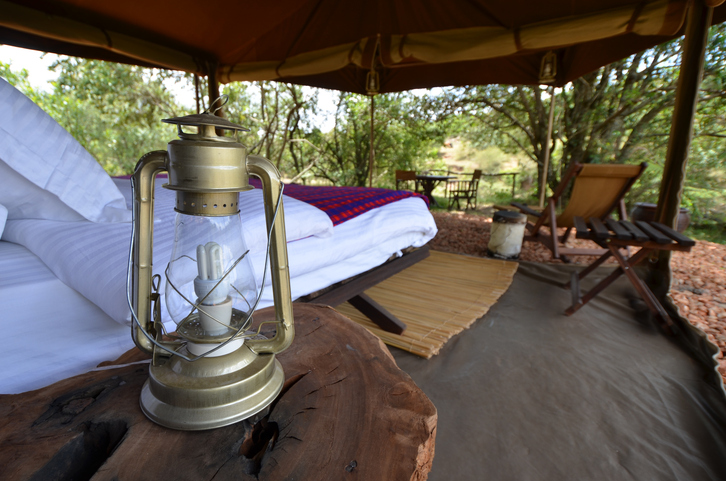 interiors of a Masai Mara lodge or camp